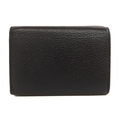 BALENCIAGA Bifold Wallet 594312 leather black logo Tri-fold Wallet Women