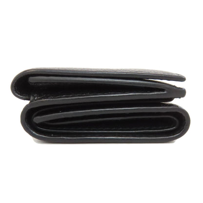 BALENCIAGA Bifold Wallet 594312 leather black logo Tri-fold Wallet Women