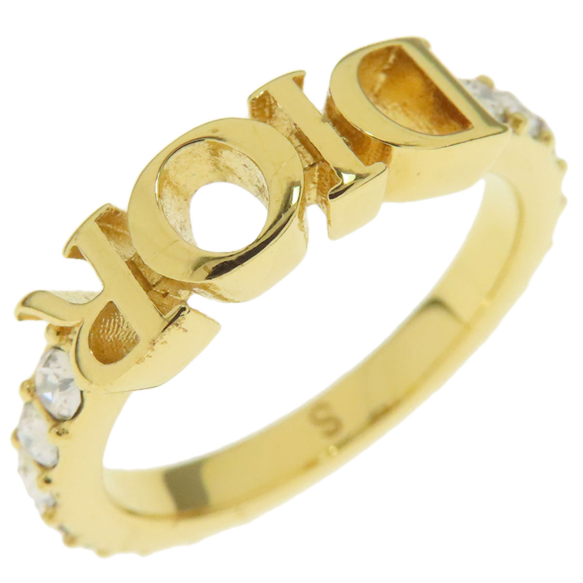Christian Dior Ring metallic gold logo Women