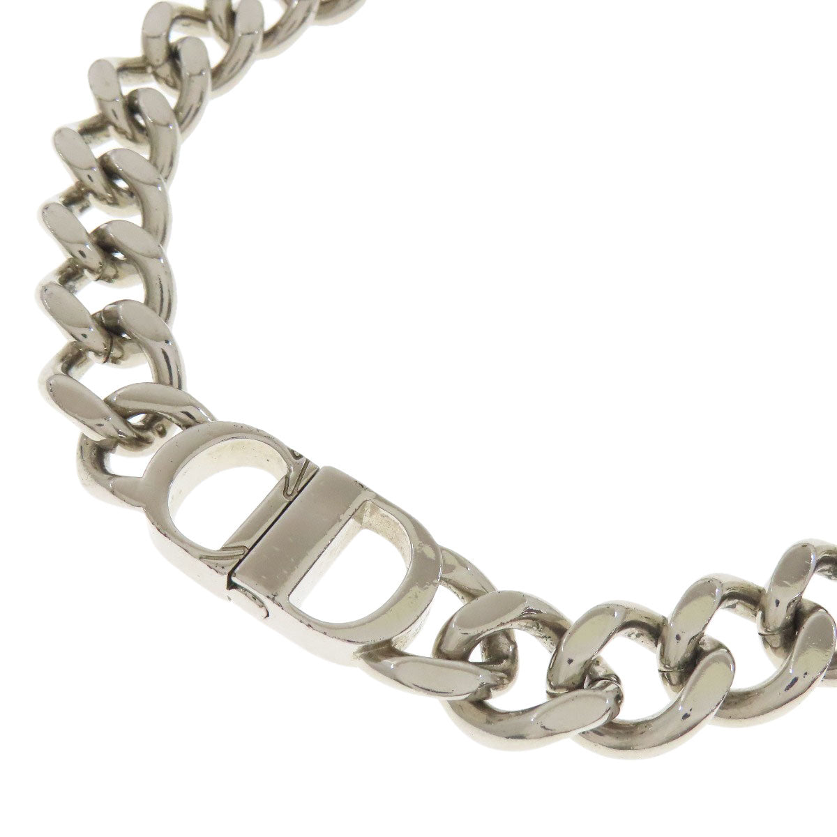 Christian Dior Necklace metallic Silver Chain link Women