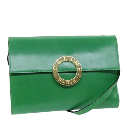 Luxury CELINE Shoulder Bag Leather Green  75227A