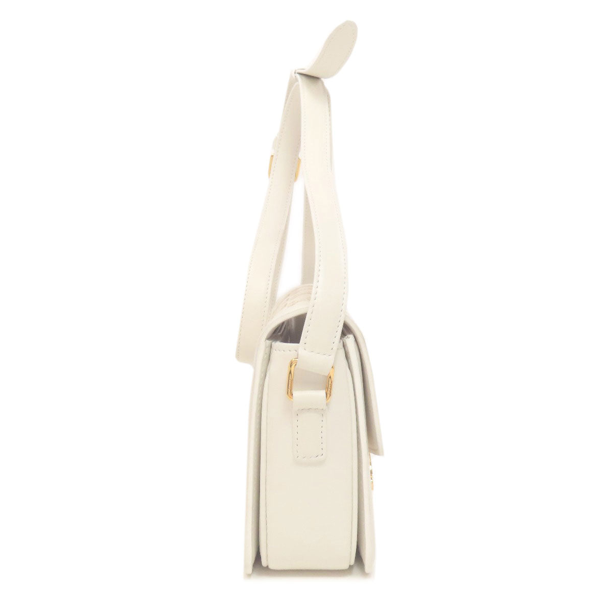 CELINE Shoulder Bag PVC , Calfskin white Teen Triomphe Women