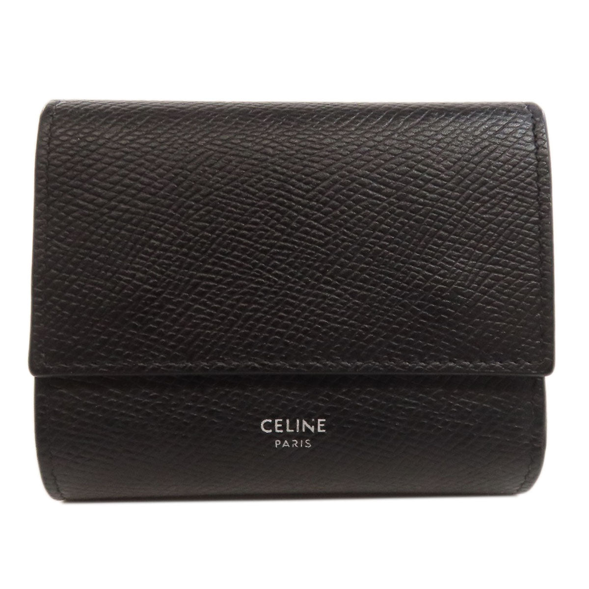 CELINE Bifold Wallet Calfskin black logo Women
