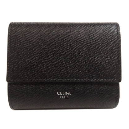CELINE Bifold Wallet Calfskin black logo Women