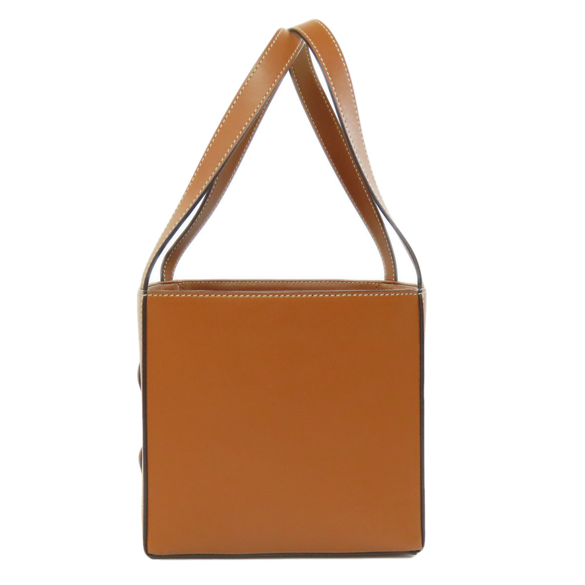 CELINE Handbag Calfskin Brown cube bag
