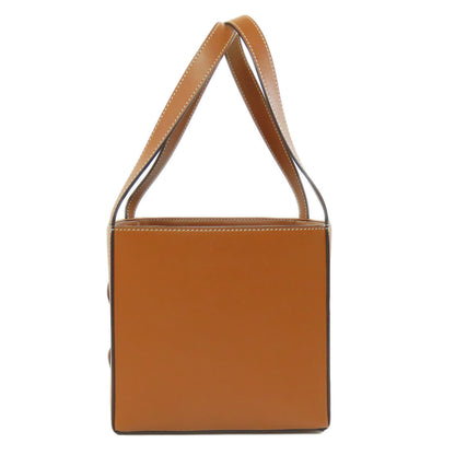 CELINE Handbag Calfskin Brown cube bag