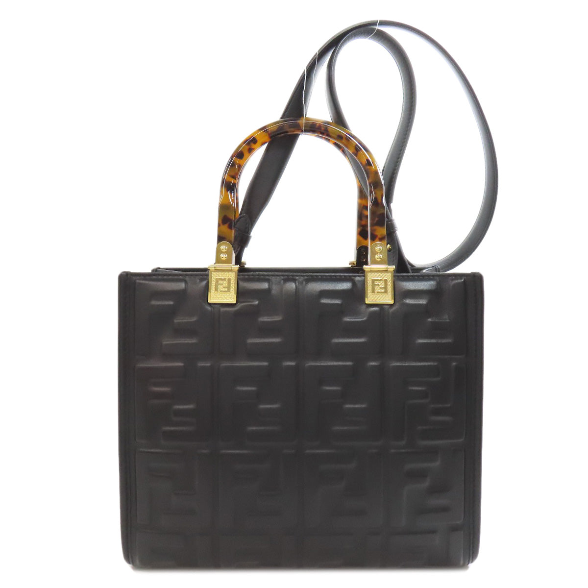 FENDI Handbag Calfskin black Sunshine Small 2WAY