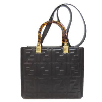 FENDI Handbag Calfskin black Sunshine Small 2WAY