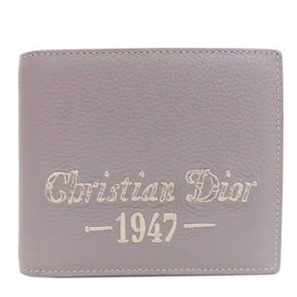 Christian Dior Bifold Wallet leather gray logo Women