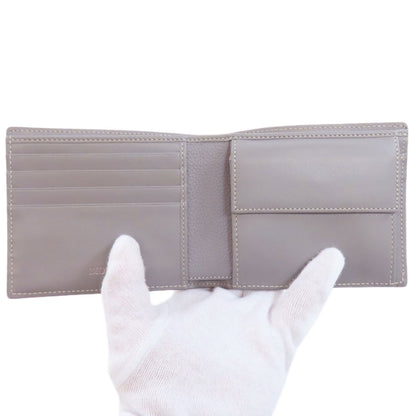 Christian Dior Bifold Wallet leather gray logo Women