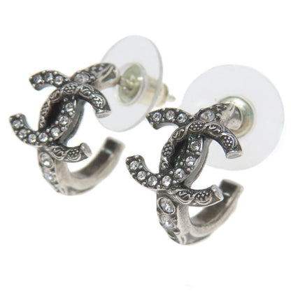 CHANEL Pierce metallic Silver COCO Mark Women