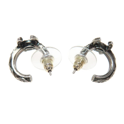 CHANEL Pierce metallic Silver COCO Mark Women