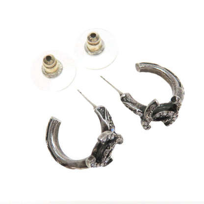 CHANEL Pierce metallic Silver COCO Mark Women