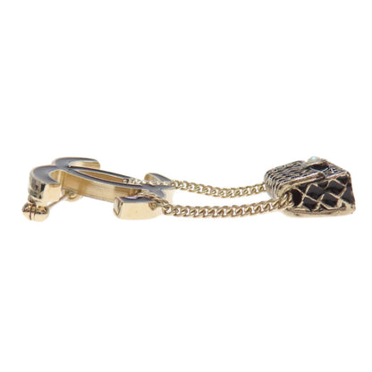 CHANEL Brooch Gold Plated gold COCO Mark Matelasse Bag Charm Women