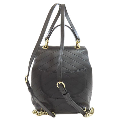 CHANEL Backpack Calfskin black Vstitch COCO Mark Gold Metal Women