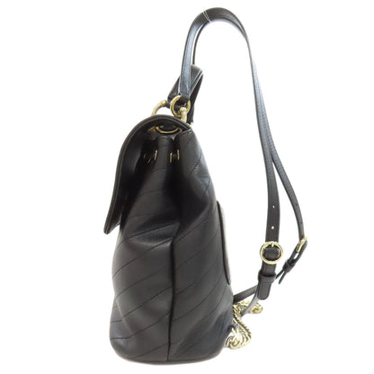 CHANEL Backpack Calfskin black Vstitch COCO Mark Gold Metal Women