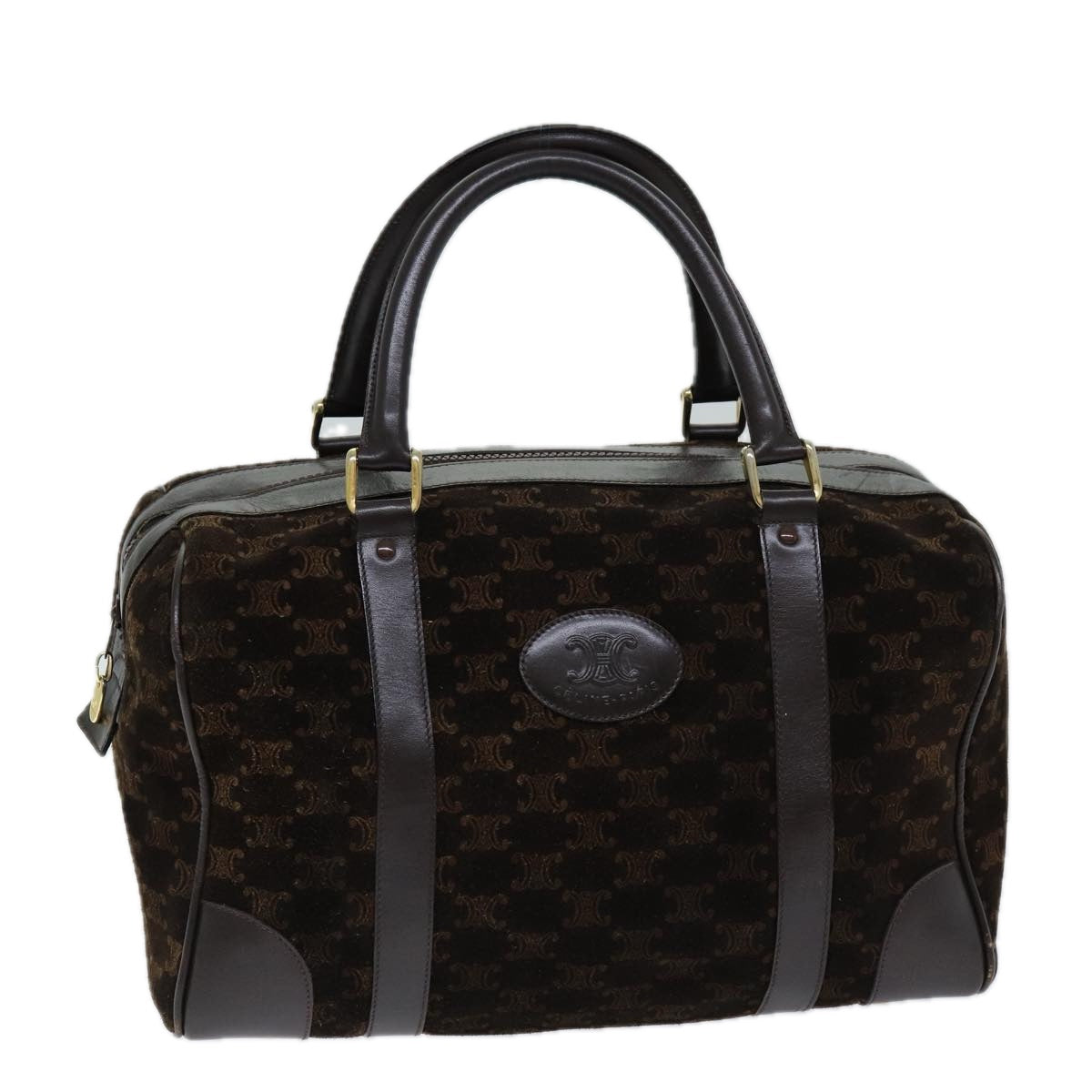Luxury CELINE Macadam Canvas Hand Bag Brown  75324