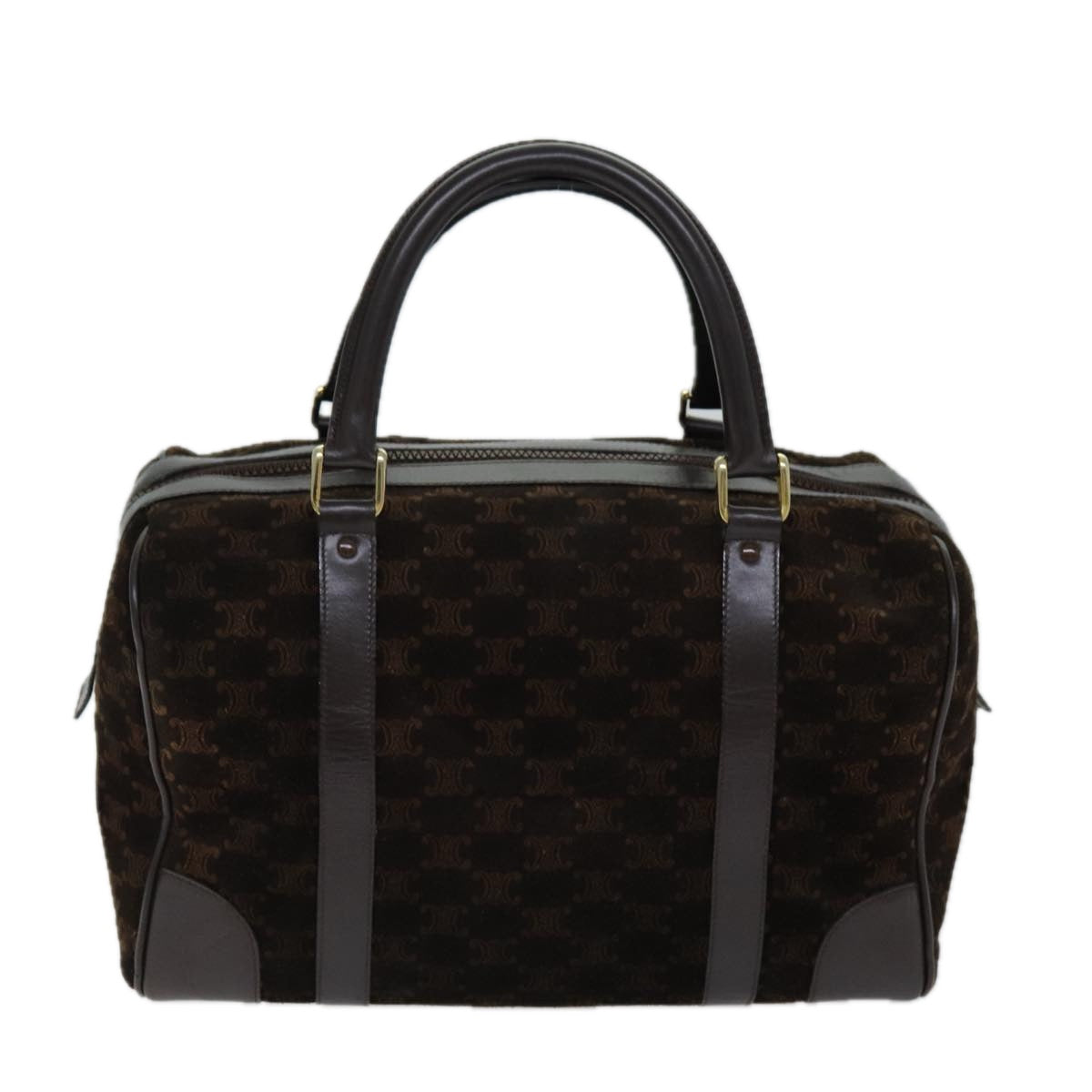 Luxury CELINE Macadam Canvas Hand Bag Brown  75324