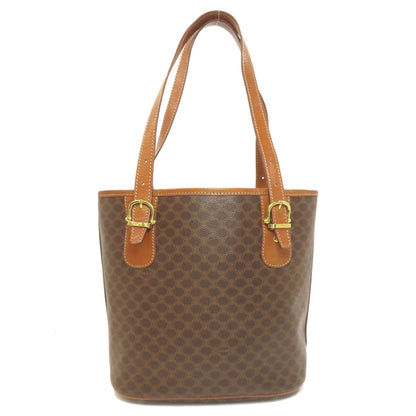 CELINE Tote Bag PVC, Leather Brown Macadam Pattern Women