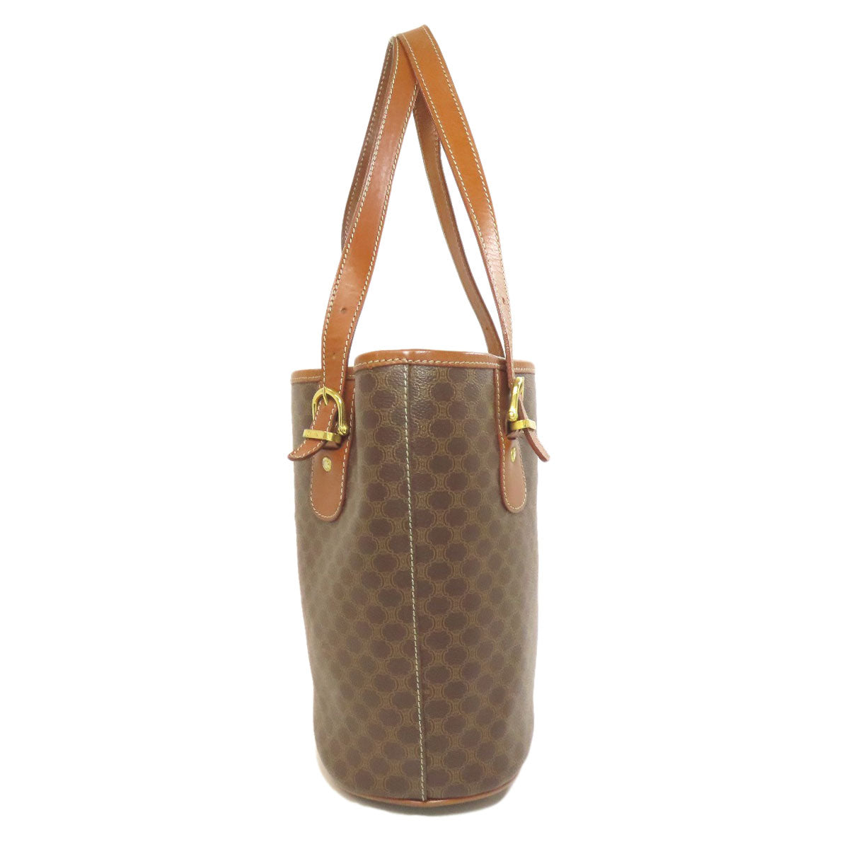 CELINE Tote Bag PVC, Leather Brown Macadam Pattern Women
