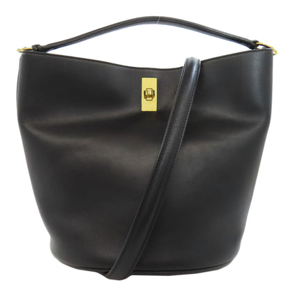 CELINE Handbag leather black 16 2WAY Women