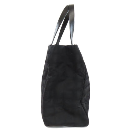 CHANEL Tote Bag Nylon jacquard black New Travel Line MM