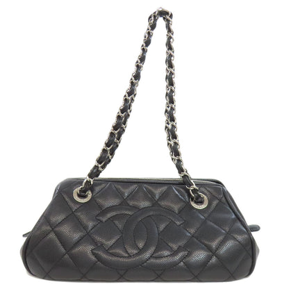 CHANEL Tote Bag Grained Calfskin Skin black Matelasse SilverMetal