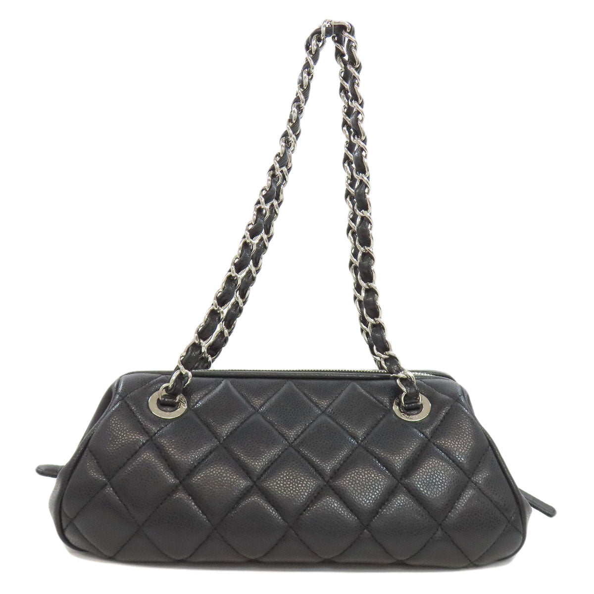 CHANEL Tote Bag Grained Calfskin Skin black Matelasse SilverMetal