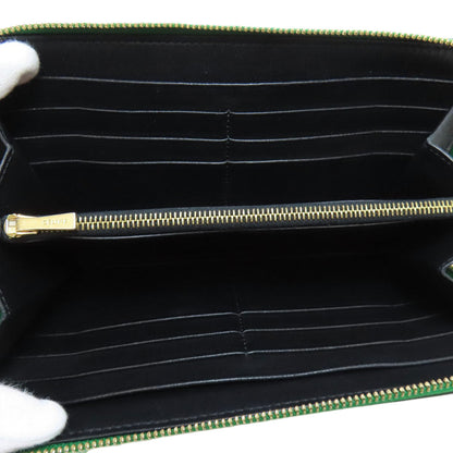 CELINE Long Wallet Purse leather green logo Women