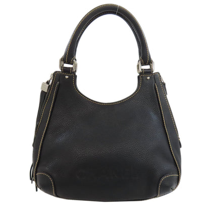 CHANEL Handbag Calfskin black logo Women