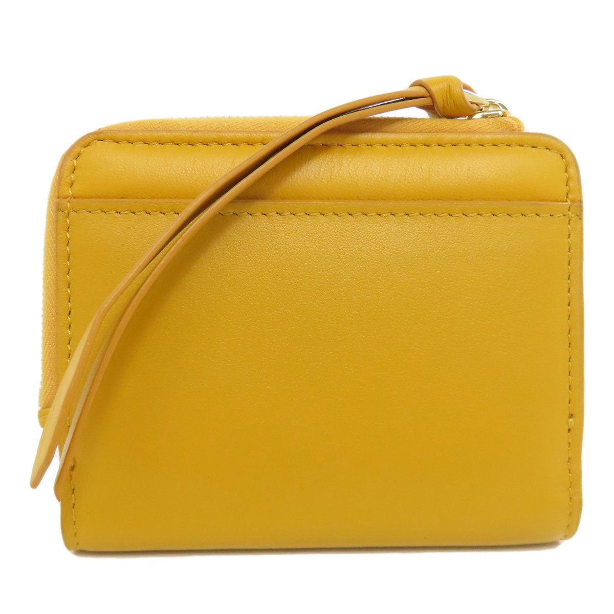 FENDI Bifold Wallet leather yellow FF Cube Women
