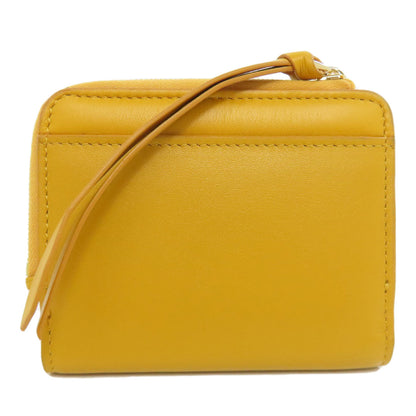 FENDI Bifold Wallet leather yellow FF Cube Women