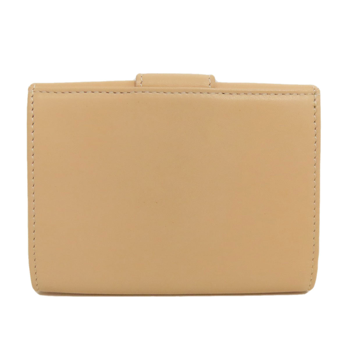FENDI Card Case leather beige logo Women