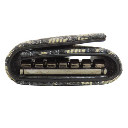 Christian Dior Key case Key holder  canvas black Trotter Pattern Women