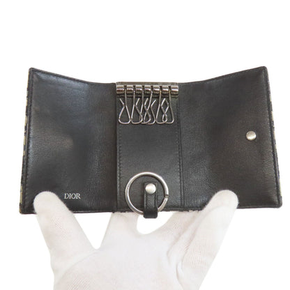 Christian Dior Key case Key holder  canvas black Trotter Pattern Women