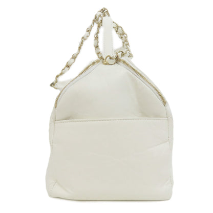 CHANEL Shoulder Bag Calfskin white Matelasse Gold Metal 2WAY Women
