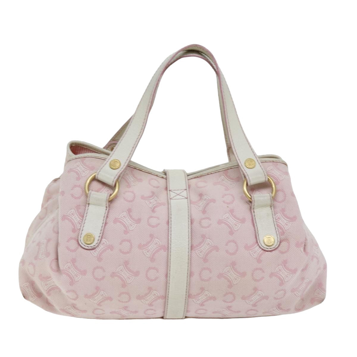 Luxury CELINE C Macadam Canvas Hand Bag Pink  75446