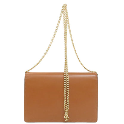 FENDI Shoulder Bag Calfskin Brown ChainShoulder Women