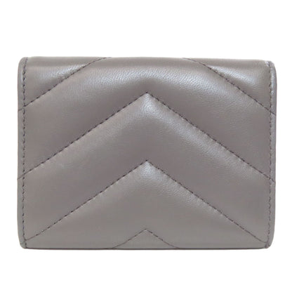 CHANEL Coin case lambskin gray COCO Mark Vstitch Gold Metal Women