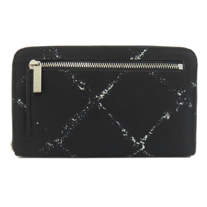 CHANEL Long Wallet Purse Nylon black Travel line Women
