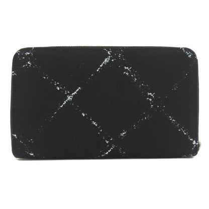 CHANEL Long Wallet Purse Nylon black Travel line Women