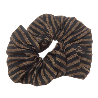 FENDI hair accessory Nylon canvas Brown Scrunchie Pecan Women
