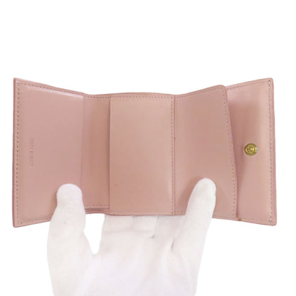 CELINE Bifold Wallet leather pink Tri-fold wallet