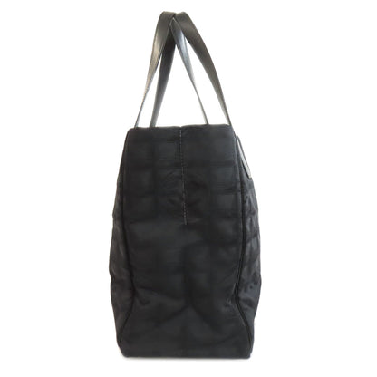 CHANEL Tote Bag Nylon jacquard black New Travel Line MM