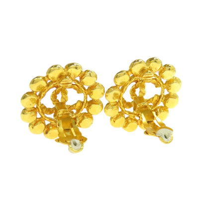 CHANEL Earring metallic gold COCO Mark rhinestone Women