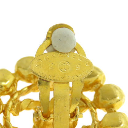 CHANEL Earring metallic gold COCO Mark rhinestone Women