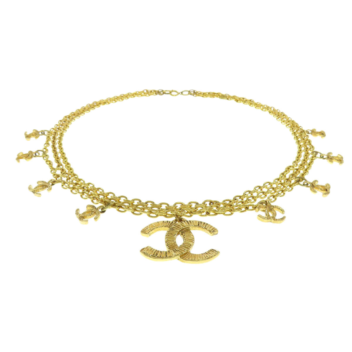 CHANEL belt metallic gold Chain belt Women