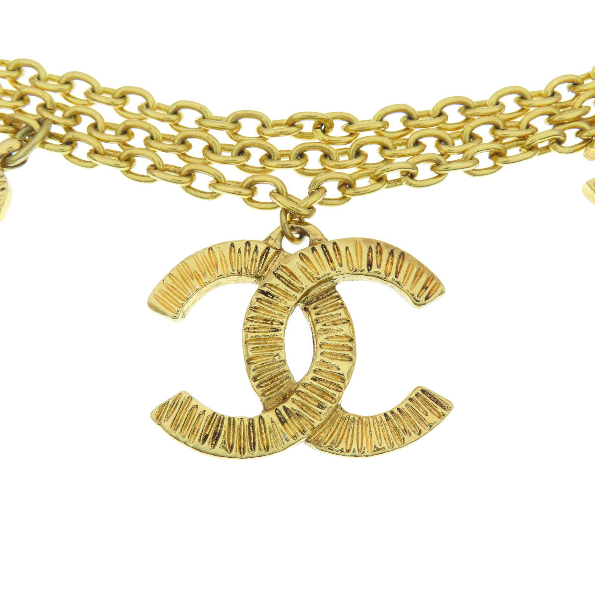 CHANEL belt metallic gold Chain belt Women