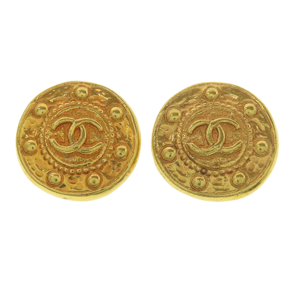 CHANEL Earring metallic gold COCO Mark