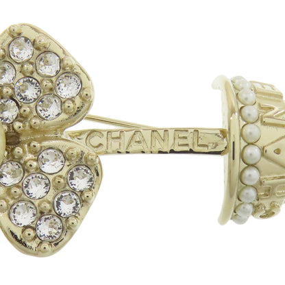CHANEL Brooch metallic gold flour